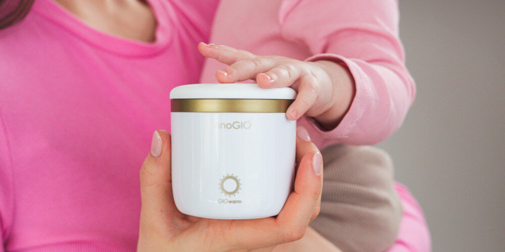 Podgrzewacz do butelek INNOGIO GIOwarm Mini GIO-370M Komfort podgrzewania przenoszenie podgrzewanie posiłki Wbudowana bateria czas pracy tryb utrzymania temperatury