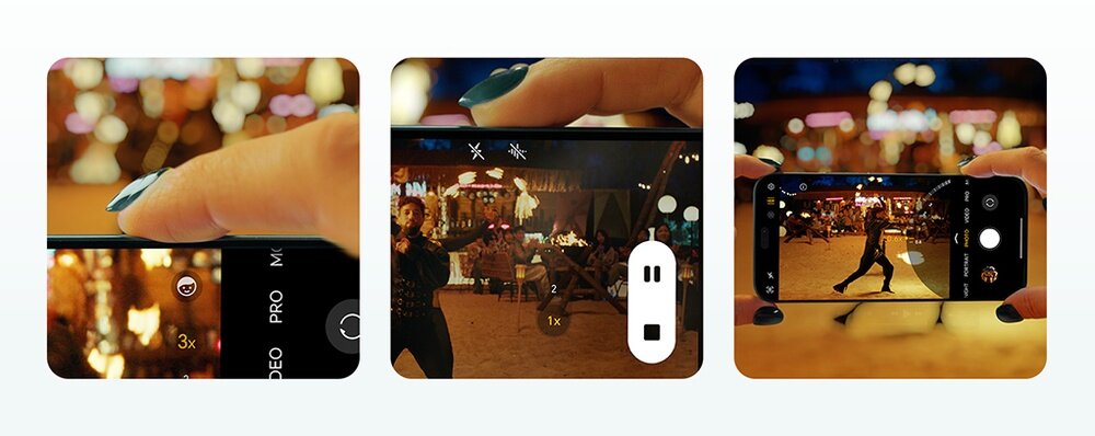 Smartfon HONOR 400 Lite 3 kadry pokazujące funkcje przycisku