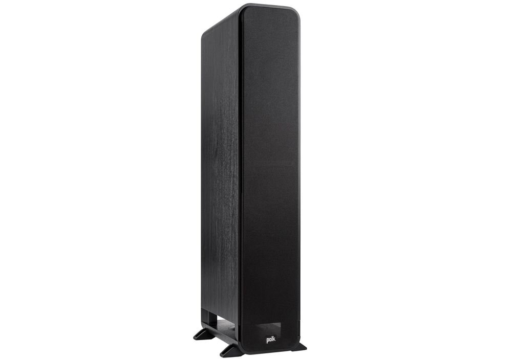POLK AUDIO Signature Elite ES60 Power Port bas redukcja turbulencji kolumna podłogowa niskie częstotliwości, kolumna po skosie na białym tle