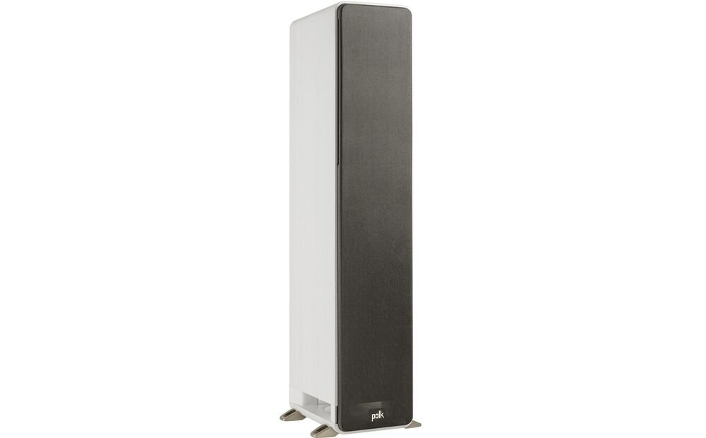POLK AUDIO Signature Elite ES50 kolumna głośnikowa obudowa MDF stabilność czysty dźwięk, kolumna po skosie na białym tle