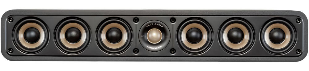 Głośnik centralny POLK AUDIO Signature Elite ES35C Hi-Res Audio tony wysokie 40 kHz, głośnik od frontu na białym tle