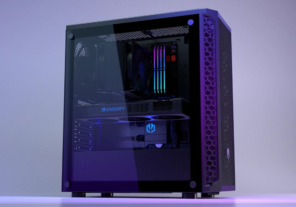 Komputer MAD DOG ENDORFY300AIR-A12WB32WP Obudowa komputera z panelem bocznym z hartowanego szkła i podświetlanymi elementami wewnętrznymi, przeznaczenie, podzespoły, testy