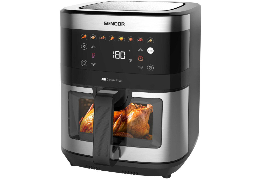 Air Fryer Frytkownica beztłuszczowa SENCOR Vita Fryer SFR 9000SS z 7 gotowymi programami Proste czyszczenie mycie wyjmowana kratka powłoka nieprzywierająca