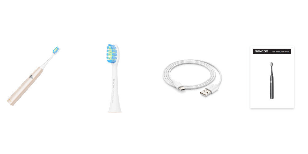 Szczoteczka soniczna SENCOR SOC 4013GD Złoty Zawartość zestawu komplet wyposazenie zestaw