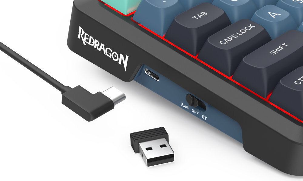 REDRAGON Behemoth Pro trzy tryby komunikacji 2,4 GHz odbiornik USB-A Bluetooth urządzeniami mobilnymi