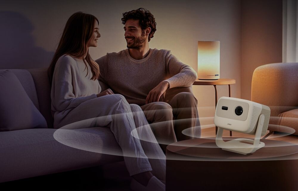 JMGO N1S Nano - HDR10 i wyraźny kontrast, projektor w pomieszczeniu