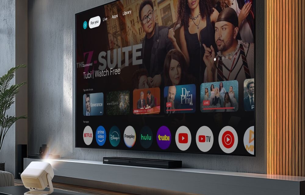JMGO N1S Nano - Wygoda oglądania z Google TV, projektor w pomieszczeniu