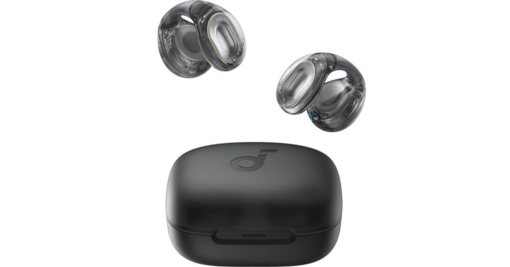 Słuchawki powietrzne SOUNDCORE C40I komfort dopasowanie lekkość, słuchawki powietrzne wraz z etui ładującym białym tle