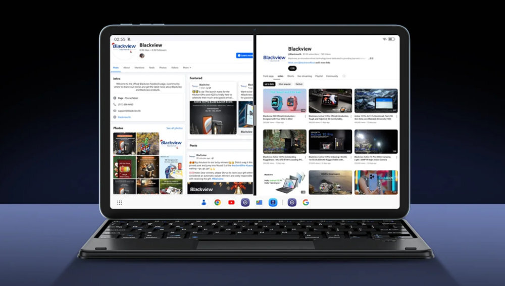 BLACKVIEW Mega 2 funkcje Split View jednocześnie z dwóch aplikacji Inteligentne parowanie programów zoptymalizowany system