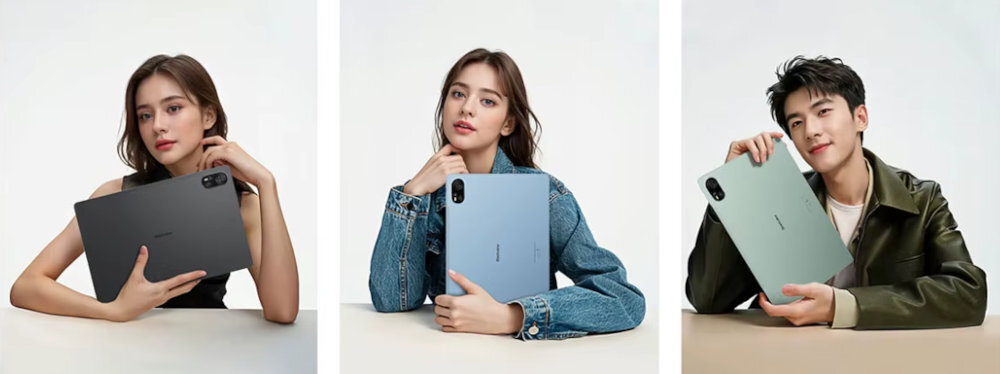 BLACKVIEW Mega 8 trzech wariantach kolorystycznych: szarym, zielonym i niebieskim