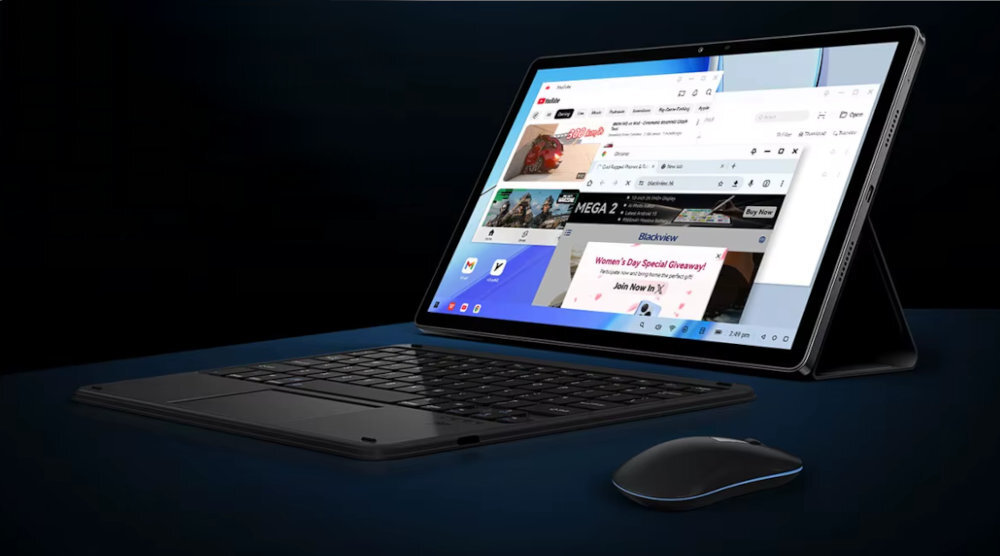 BLACKVIEW Mega 8 Tryb PC wielooknowy wyświetlacz przypinania okien na wierzchu pracy na laptopie