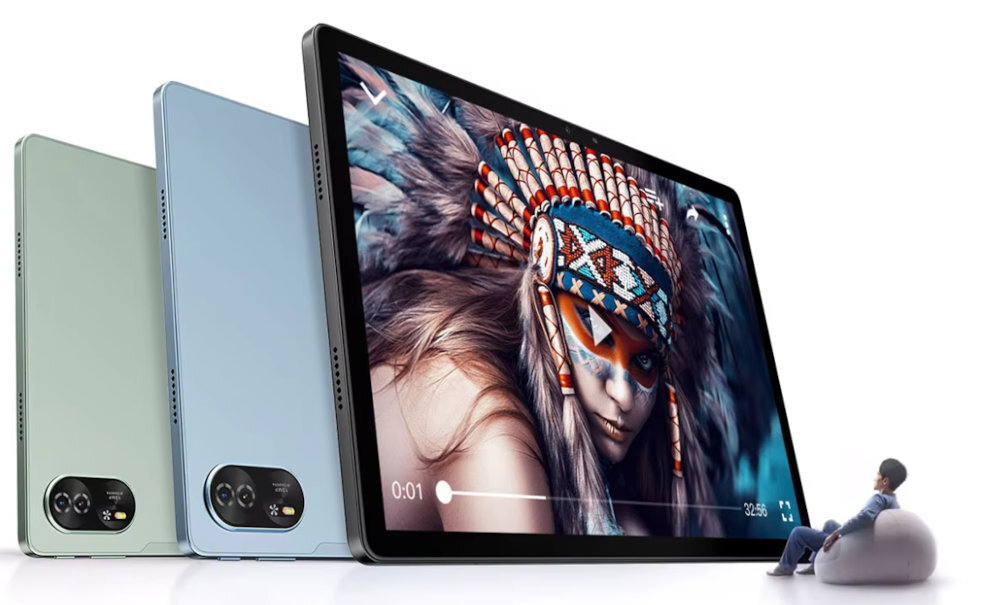 BLACKVIEW Mega 8 tablet w trzech wersjach kolorystycznych, zielony, niebieski, szary