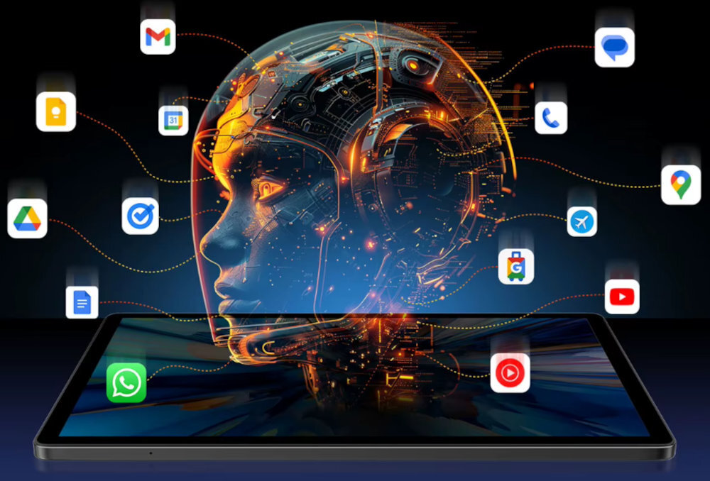 BLACKVIEW Mega 8 inteligentną pomoc głosową aktywacją głosową usług Google Deepseek, ChatGPT i Gemini AI 2.0 z Flash Thinking
