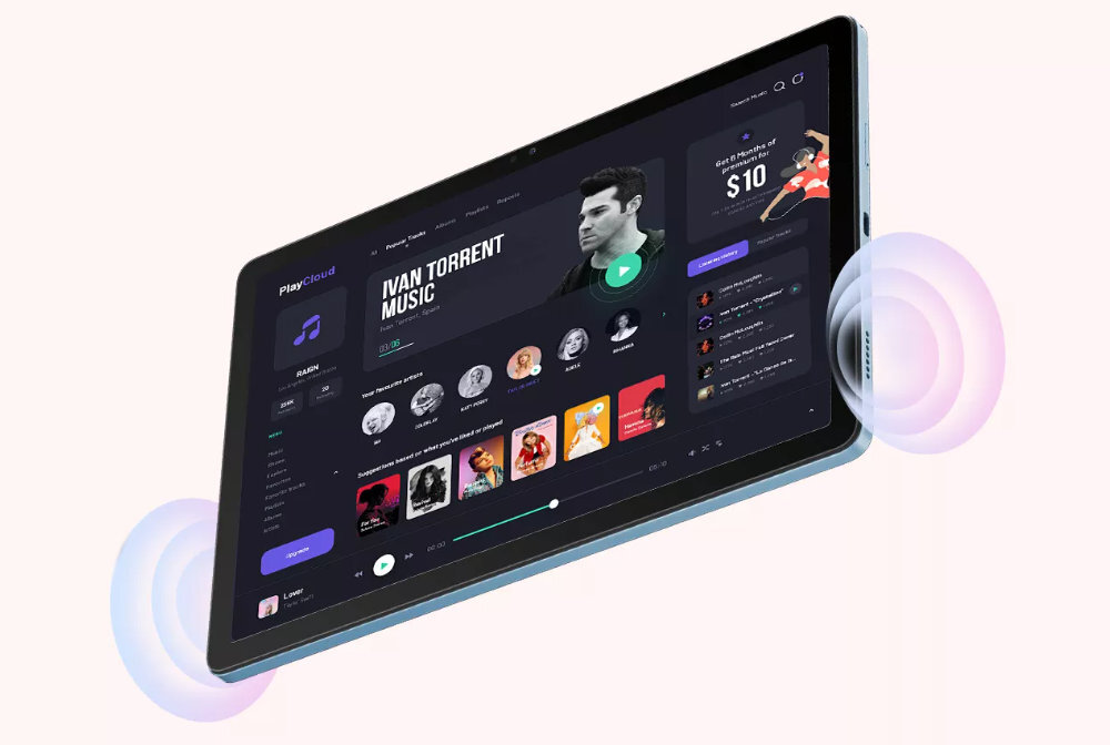 BLACKVIEW Tab 90 Głośniki Dual-box stereo Smart-K słuchania muzyki, oglądania filmów prowadzenia rozmów wideo