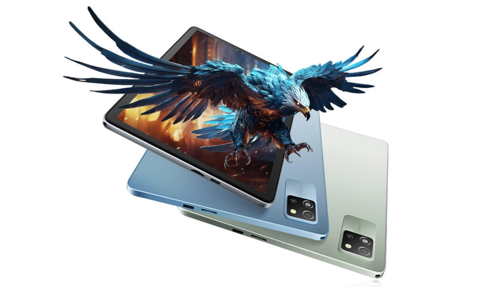BLACKVIEW Tab 60 tablet w 3 wersjach kolorystycznych grafika z ptakiem