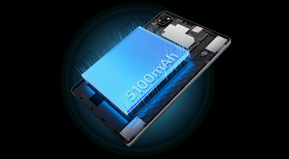 BLACKVIEW Tab 60 baterię 5100 mAh 288 godzin trybie czuwania pracy, grania czy oglądania filmów szybkiego ładowania do 10 W