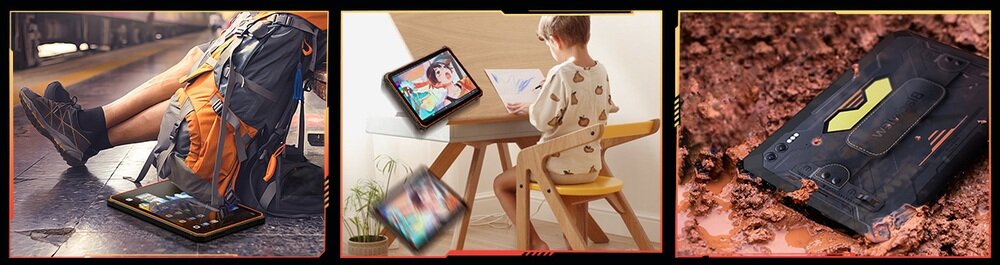 Tablet BLACKVIEW Active 10 Pro kolaż zastosowań funkcje AI