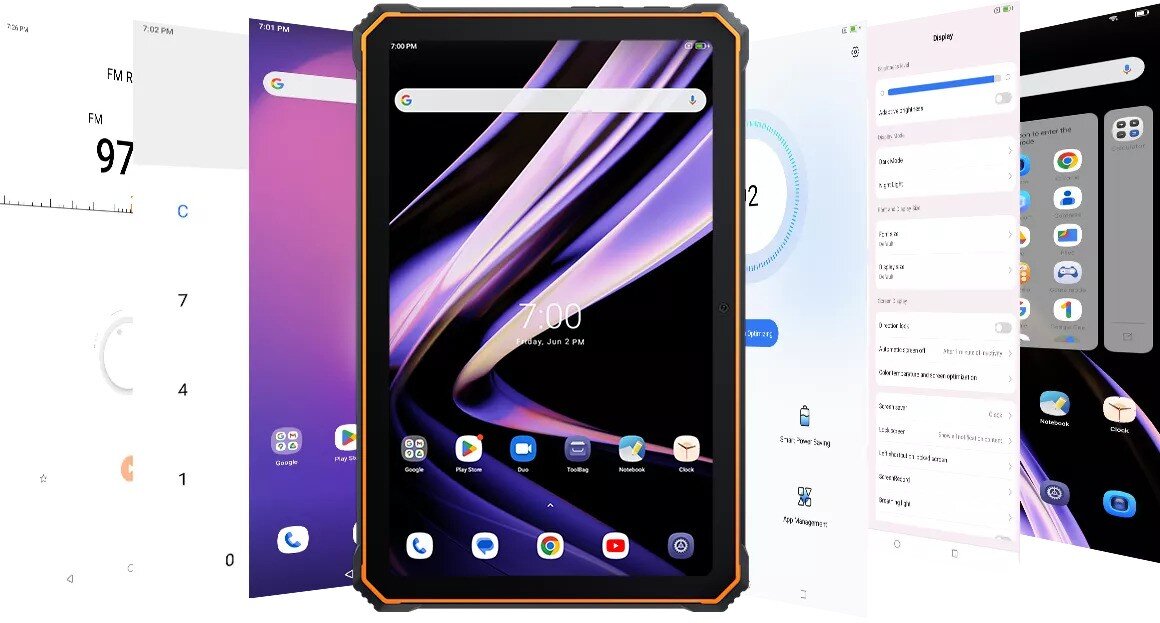 Tablet BLACKVIEW Active 8 Pro aplikacje na ekranie, PC mode praca okna aplikacje  