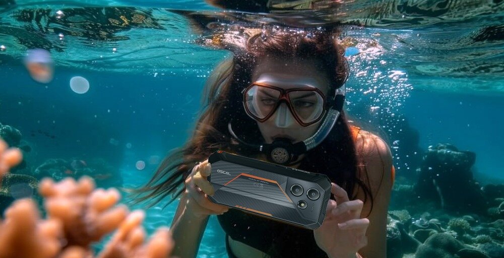 Smartfon OSCAL Marine 2 zdjęcia pod wodą   