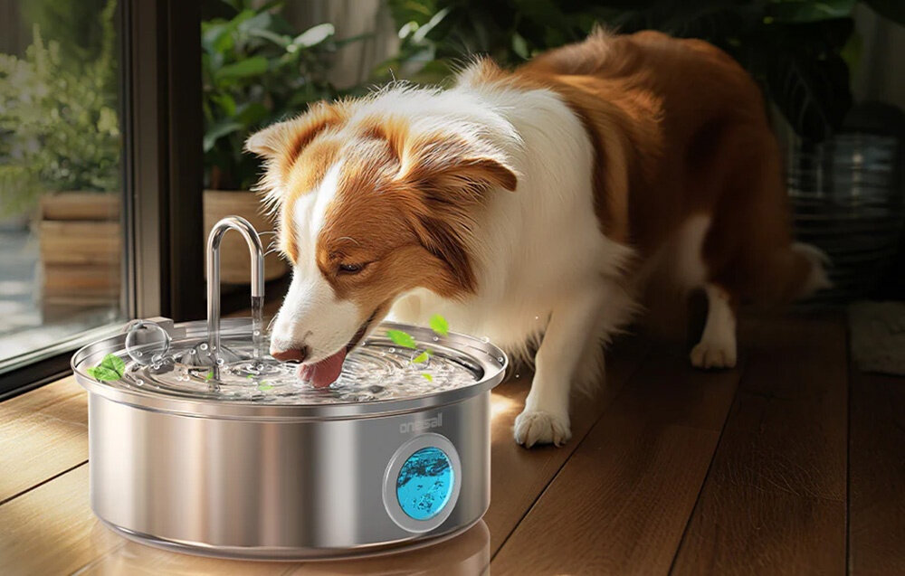 Fontanna dla zwierząt ONEISALL PWF-002 Duża pojemność zbiornik woda woledowanie zapas na kilka dni