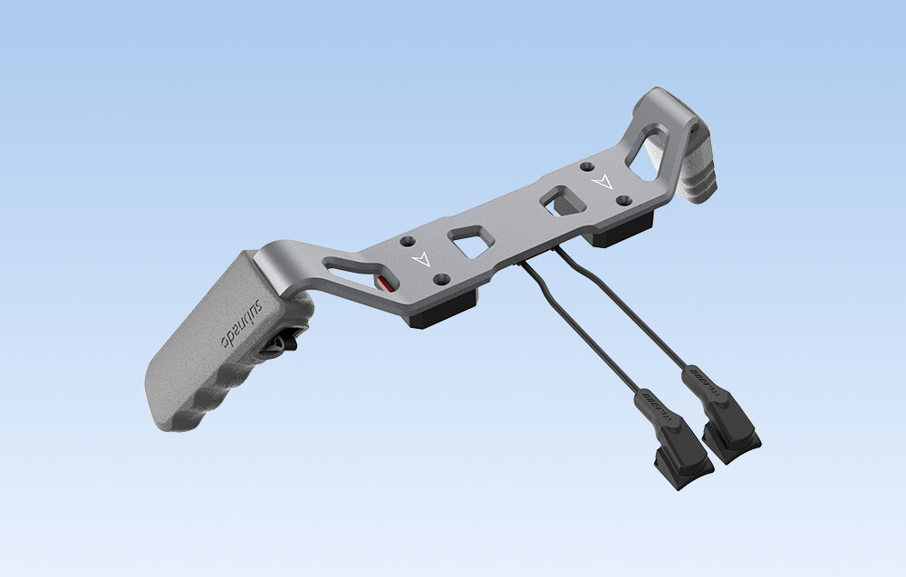 Podwójny uchwyt do skuterów podwodnych WAYDOO 4010000107 uchwyt na jasnym tle podwójna moc prędkość komfort nurkowanie