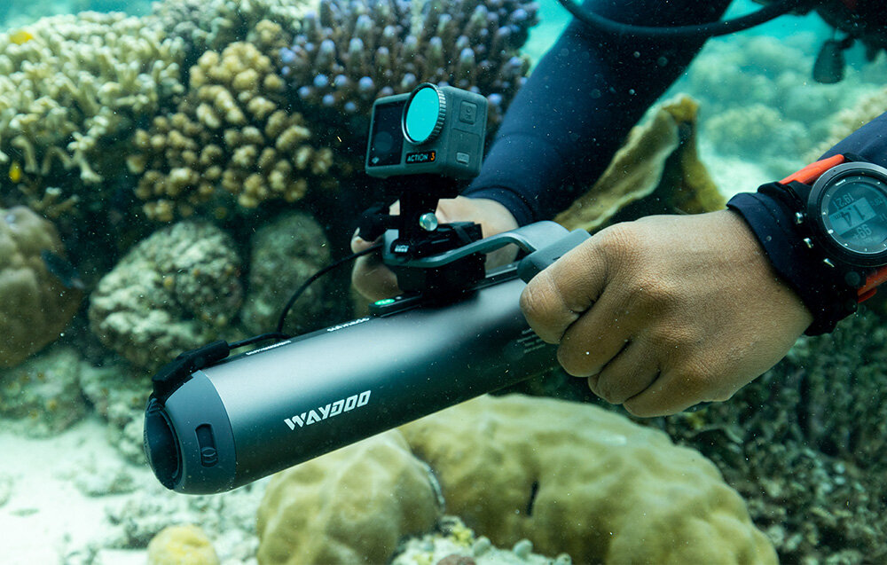 Pierścień mocujący do akcesoriów WAYDOO 4010000036 akwen wodny rafa koralowa nurek zbliżenie na skuter wodny na skuterze przymocowany pierścień na pierścieniu przymocowana kamera rozszerzenie kreatywność wodne filmowanie komfort