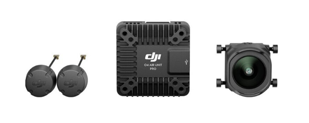 System transmisji obrazu DJI do O4 Air Unit Pro na białym tle.