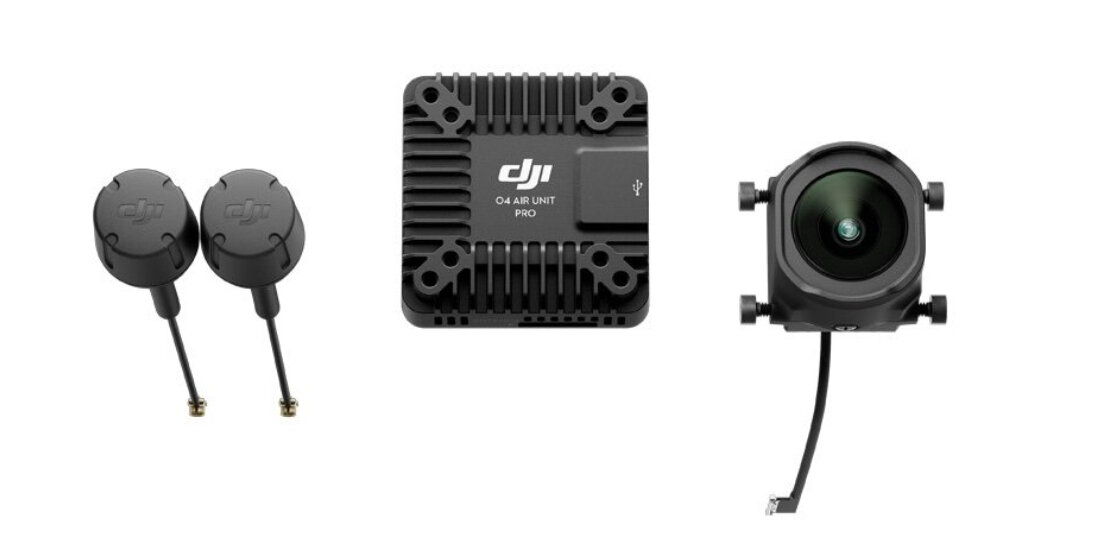 System transmisji obrazu DJI do O4 Air Unit Pro na białym tle.