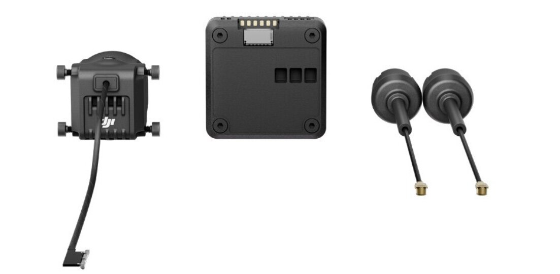 System transmisji obrazu DJI do O4 Air Unit Pro na białym tle.