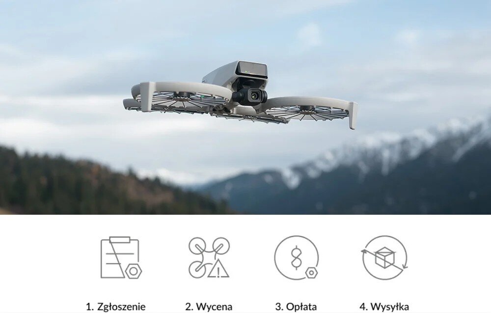 Dron DJI Flip w trakcie lotu.