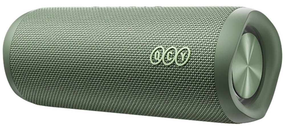 Głośnik mobilny QCY SP7 Bluetooth 5.4 mikrofon ENC karta TF, głośnik po skosie na białym tle