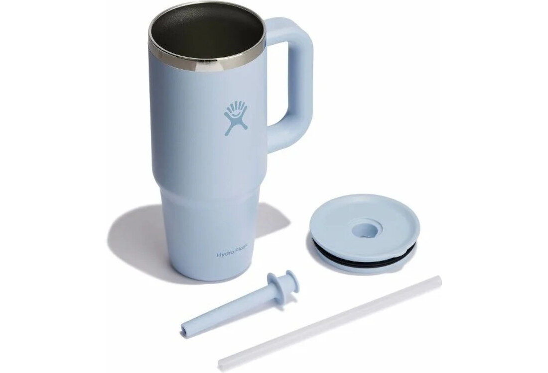 Kubek termiczny HYDRO FLASK All Around Travel Tumbler Jasnoniebieski 946 ml Czysty smak i higiena nie przejmuje zapachów ani smaków brak BPA bezpieczeństwo użytkowania Możliwość mycia w zmywarce