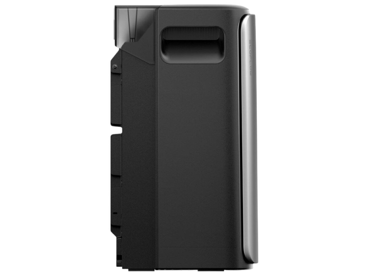 Magazyn energii ECOFLOW Stream AC Pro 800W, rozbudowa, moduły, pojemność, dom, Urządzenie ustawione w sypialni obok łóżka na drewnianej podłodze, połączenie z gniazdkiem.