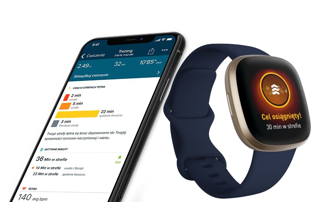 FITBIT Versa 3 koperta stal nierdzewna odporność warunki otoczenia