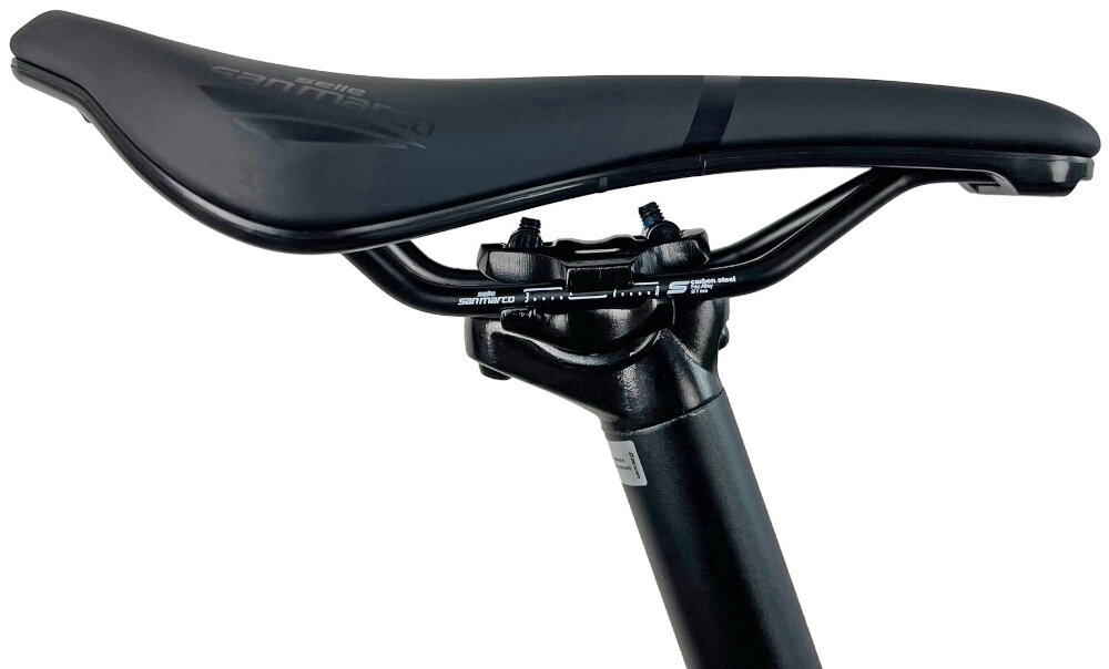 Rower gravel FONDRIEST Panther 1.0 Carbon Grx M19 28 cali męski Matowy czarny siodełko na białym tle siodełko marki SELLE SAN MARCO TYPU Shortfit aluminiowa sztyca OEM 31,6 mm stabilny i lekki zestaw Shortfit skraca odległość noska siodełka komfort w pozycji pochylonej i redukuje nacisk w newralgicznych punktach aluminiowa sztyca utrzymuje sztywność układu