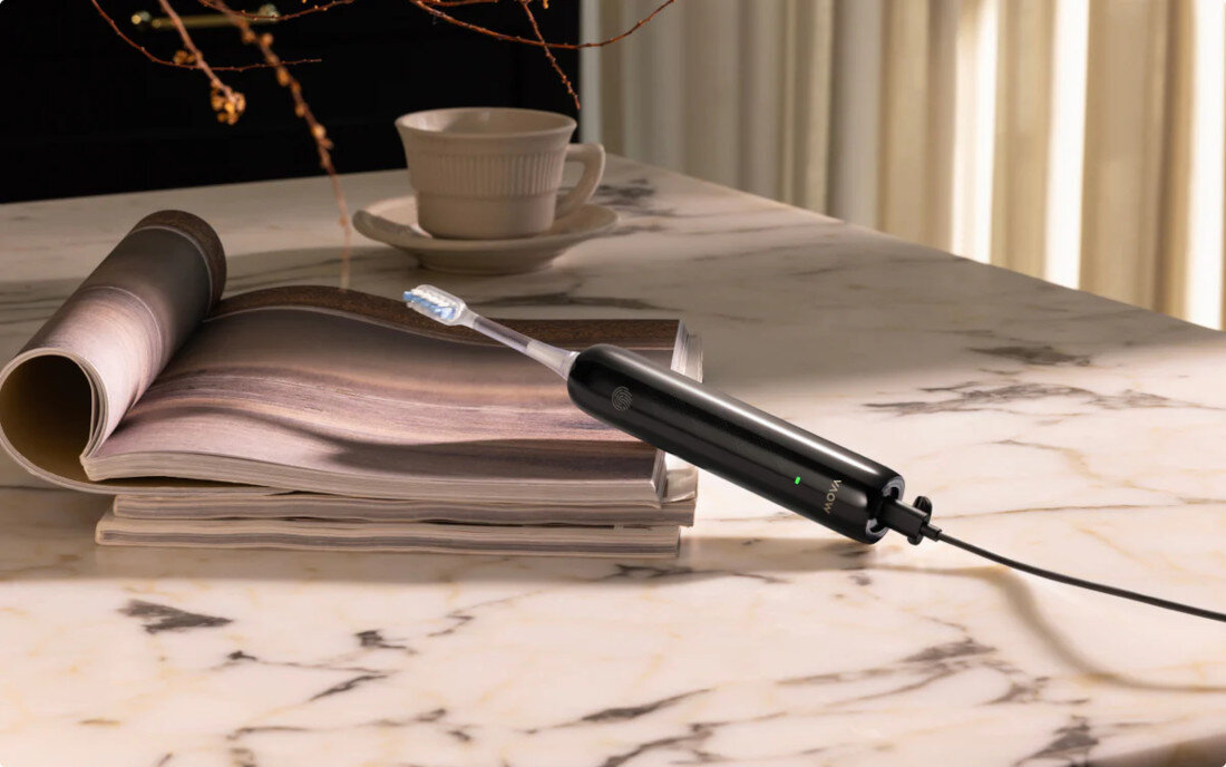 Szczoteczka soniczna DREAME Mova Fresh Czarny  Długi czas pracy pielęgnacja szybkie ładowanie poprzez port USB-C korzystanie ułatwienie ułatwienie rytuna