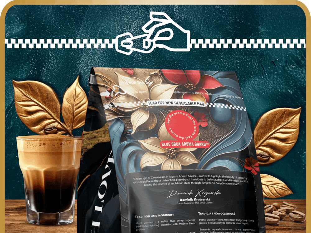 Kawa ziarnista BLUE ORCA COFFEE Classico Royale Limited Edition 0.8 kg zrównoważone plantacje żyzne gleby jakość