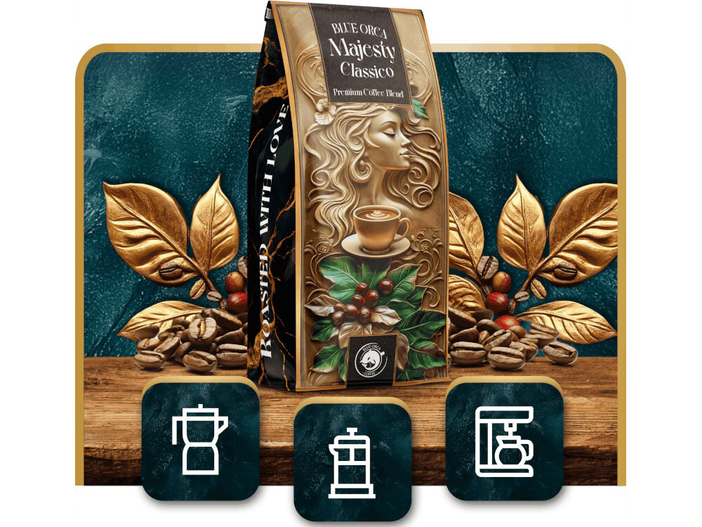 Kawa ziarnista BLUE ORCA COFFEE Classico Majesty Limited Edition 0.8 kg zrównoważone plantacje żyzne gleby jakość