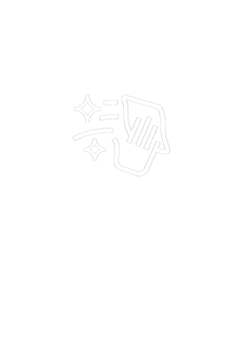 Ikona przedstawiająca rękę z ściereczką oraz błyszczące gwiazdki, poniżej tekst: \'Idealnie gładka powierzchnia, łatwa w czyszczeniu.\'