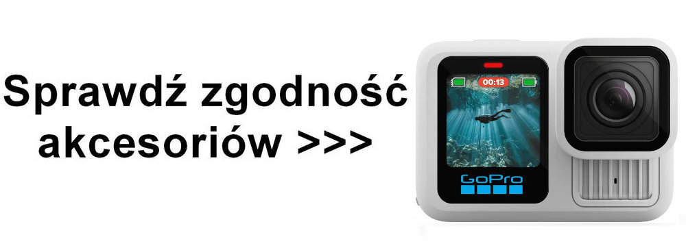 Kamera sportowa GOPRO Hero 13 zgodność akcesoriów - kamera na białym tle