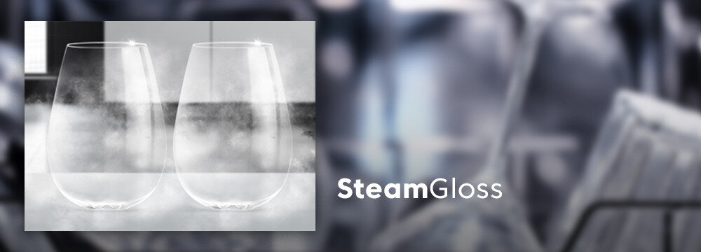 ZMYWARKA BEKO BDIN38644D wizualizacja kieliszki szkło para zbliżenie SteamGloss bez plam zacieków śladów Brak śladów po wodzie suszenie ciepłym powietrzem