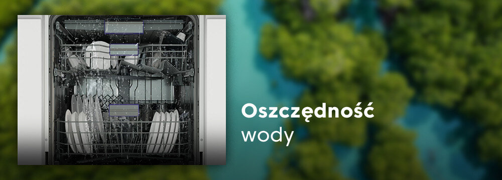 ZMYWARKA BEKO BDIN38644D wizualizacja wnętrze załadunek naczynia kosz Oszczędność wody niższe rachunki mniej niż 10 litrów wody na cykl program Eko