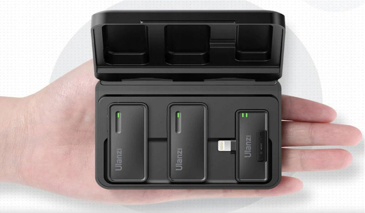 Mikrofon ULANZI UW-MIC 20P do iPhone Lightning Dźwięk wymiary zasilanie wygląd Nowoczesny design