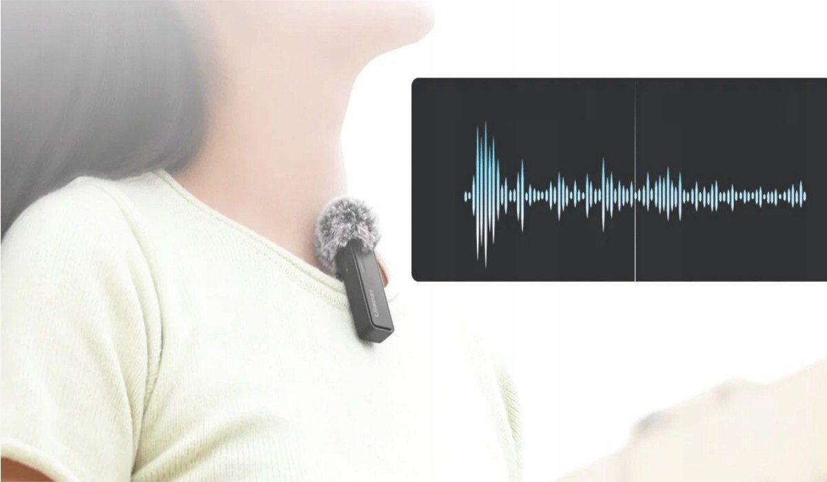Mikrofon ULANZI UW-MIC 20P do iPhone Lightning Dźwięk wymiary zasilanie wygląd Nowoczesny design