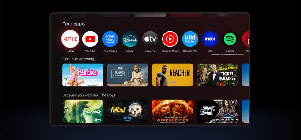 Telewizor XIAOMI A Pro 2026 65 - Inteligentna platforma TV, telewzior wyświetlający różnego typu aplikacje