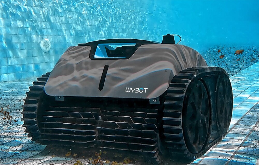 Robot do czyszczenia basenów WYBOT C1 Pro, woda, basen, czyszczenie, wygoda, robot jedzie po dnie basenu czyszcząc dno