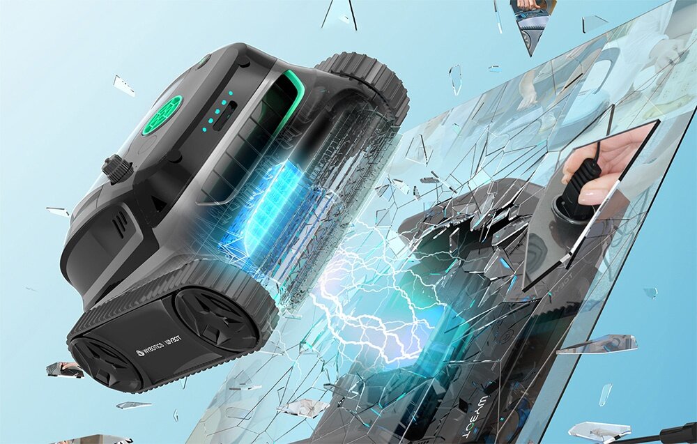 Robot do czyszczenia basenów WYBOT S2 Pro, ładowanie, baseny, powierzchnia, czyszczenie, wizualizacja ładowania robota przy stacji dokowania