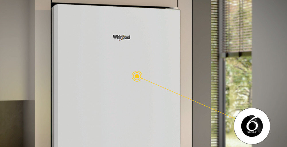 LODÓWKA WHIRLPOOL WHK25364W4E wizualizacja front zamknięty punkt 6 Zmysł dostosowanie temperatury monitorowanie oszczędność świeżość na dłużej