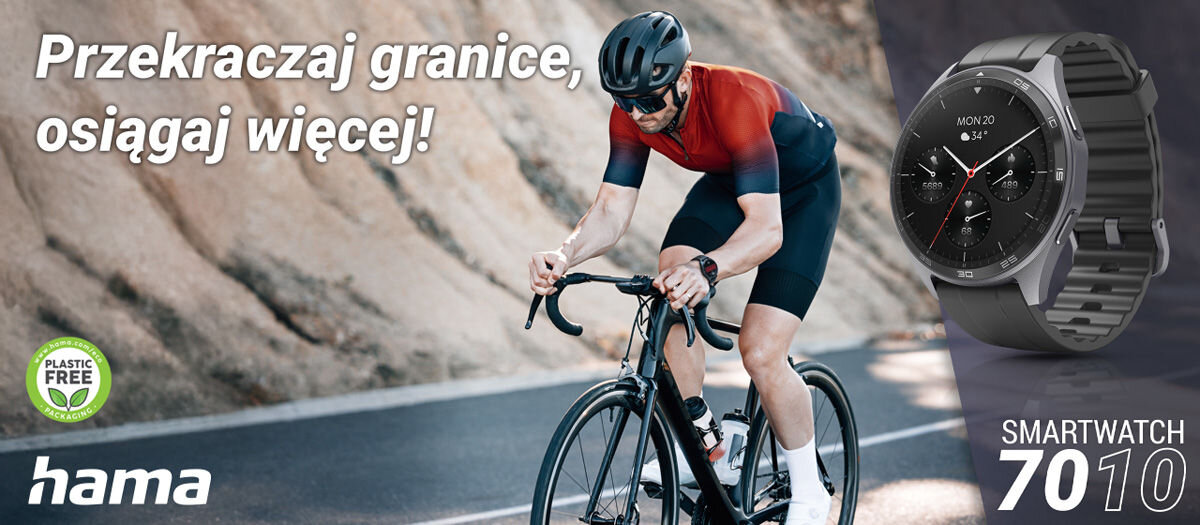 Smartwatch HAMA 7010 GPS Amoled Przekraczaj granice osiągaj więcej