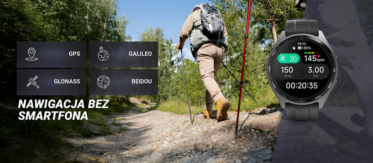 Smartwatch HAMA 7010 GPS Amoled Globalne śledzenie trasy GPS GALILEO GLONASS BEIDOU